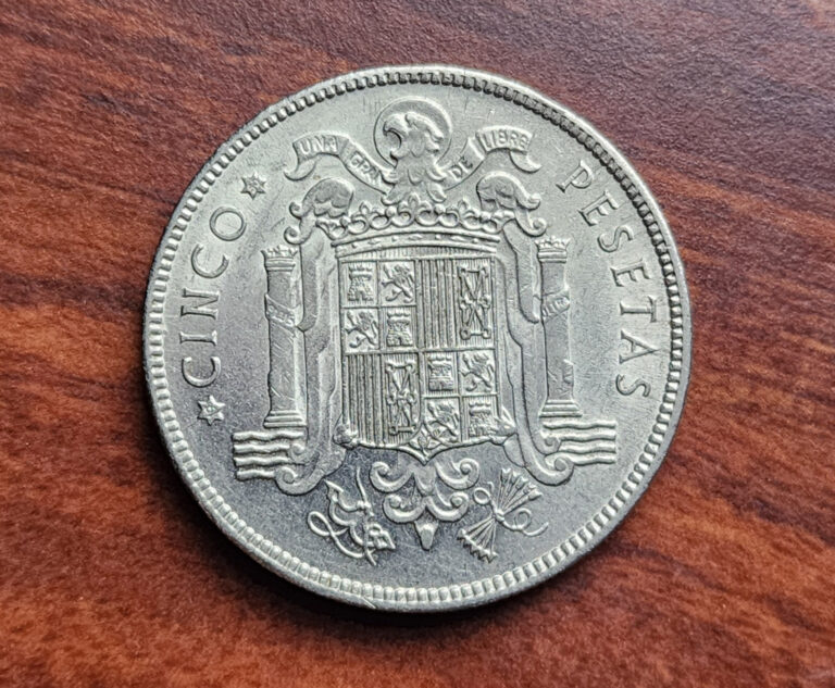 Read more about the article 1949 (61) Spain Five Pesetas Coin