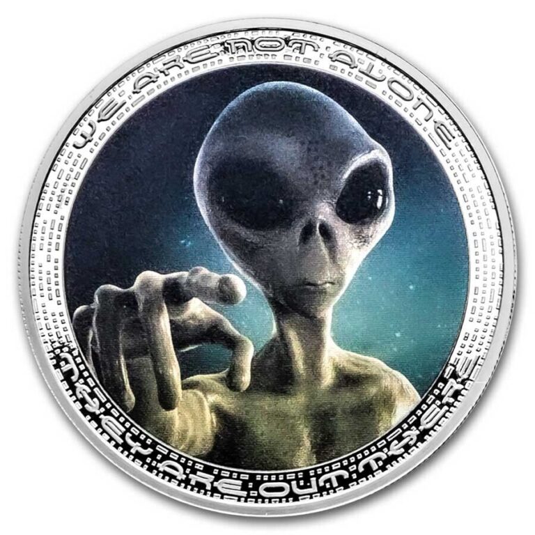 Read more about the article 2025 Cameroon 1 oz Silver UFO and Aliens: Alien Face