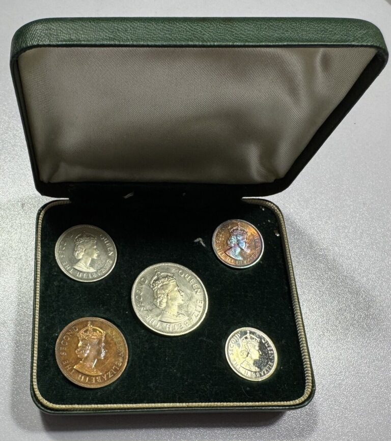 Read more about the article 1955 Cyprus 5 Coin Proof Set GEM in Original Box Impressive Toning