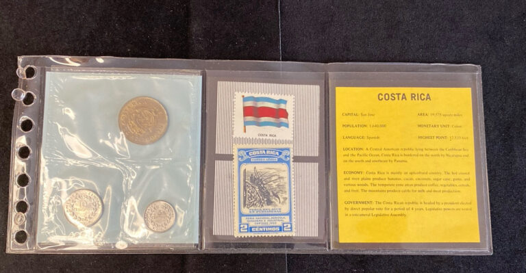 Read more about the article Costa Rica Coin and Stamp Set Foreign Coins Free Shipping