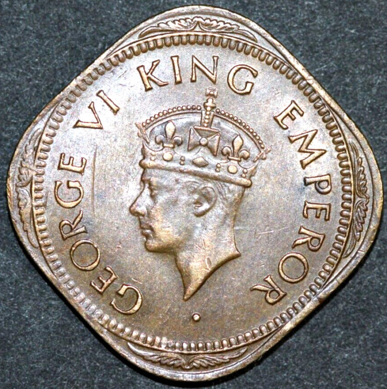 Read more about the article India-British  1945 2 Annas Mumbai Mint  DIE CLASH-Foreign coin 25mm