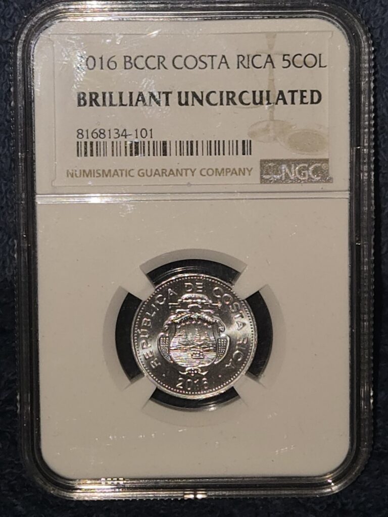 Read more about the article 2016 BCCR Costa Rica 5COL*BU* NGC CERTIFIED ***FREE SHIPPING ***