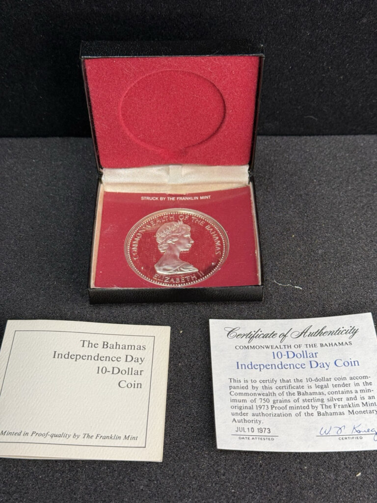 Read more about the article 1973 Bahamas $10 Dollar Independence Day Silver Proof w/COA and Original Box