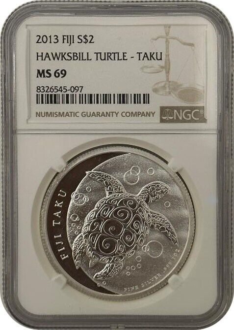 Read more about the article 2013 FIJI Hawksbill Turtle Taku Silver 1 oz .999 $2 Coin NGC MS69