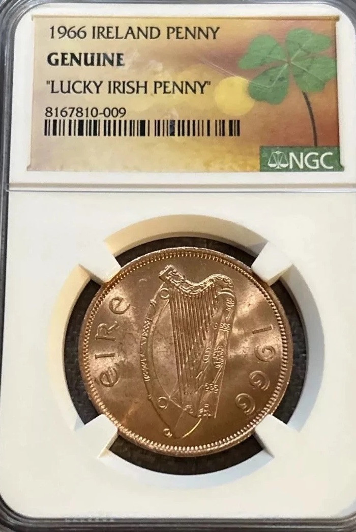 Read more about the article ”Lucky Irish Penny” – 1966 Ireland Penny – NGC Certified -St. Patrick’s Day Gift