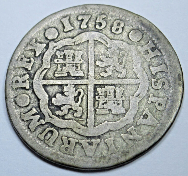 Read more about the article 1758 Spanish Silver 1 Reales Genuine Antique 1700’s Colonial Cross Pirate Coin