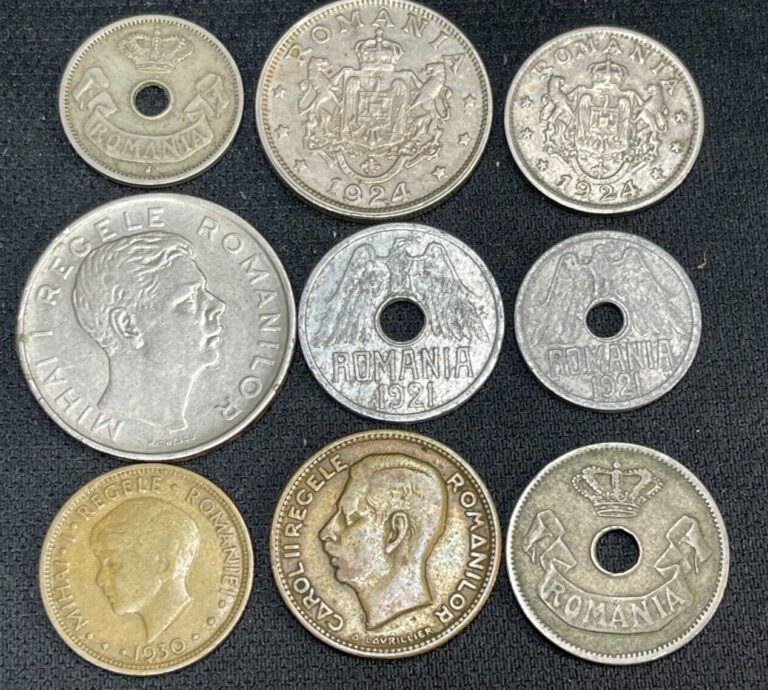 Read more about the article Assorted Early Romania 9 Coins lot High Value
