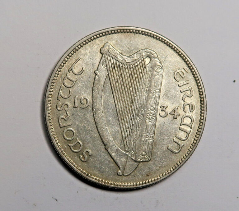 Read more about the article IRELAND: IRISH SILVER  HALF CROWN 1934. KM 8..FREE SHIPPING