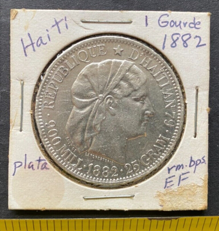 Read more about the article HAITI  1882  1 GOURDE  silver  slightly circulated  Silver  AWESOME APPEARENCE!