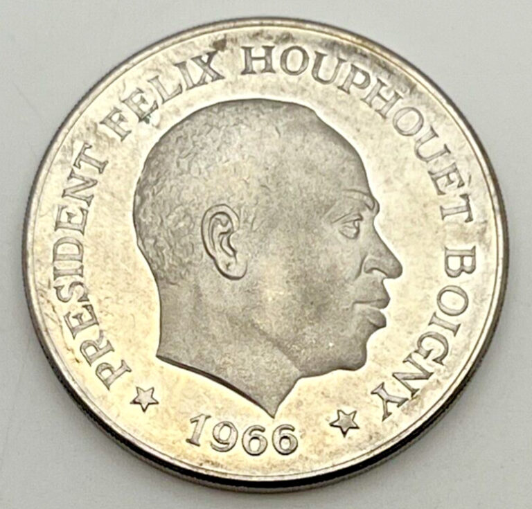 Read more about the article 1966 Ivory Coast 10 Francs CFA KM#1 Republic .925 Silver Felix Houphouet Boigny