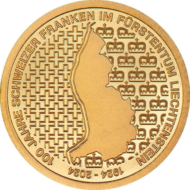 Read more about the article 2024 Liechtenstein 100 Years of the Swiss Franc 1/2 Gram Gold Proof Coin
