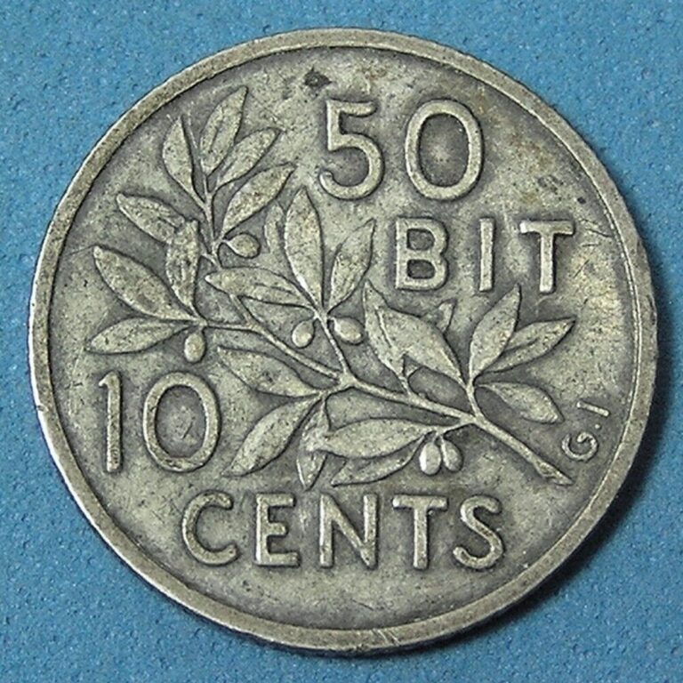 Read more about the article Danish West Indies 50 Bit 10 Cents Silver Coin 1905  KM-78  Combined Shipping