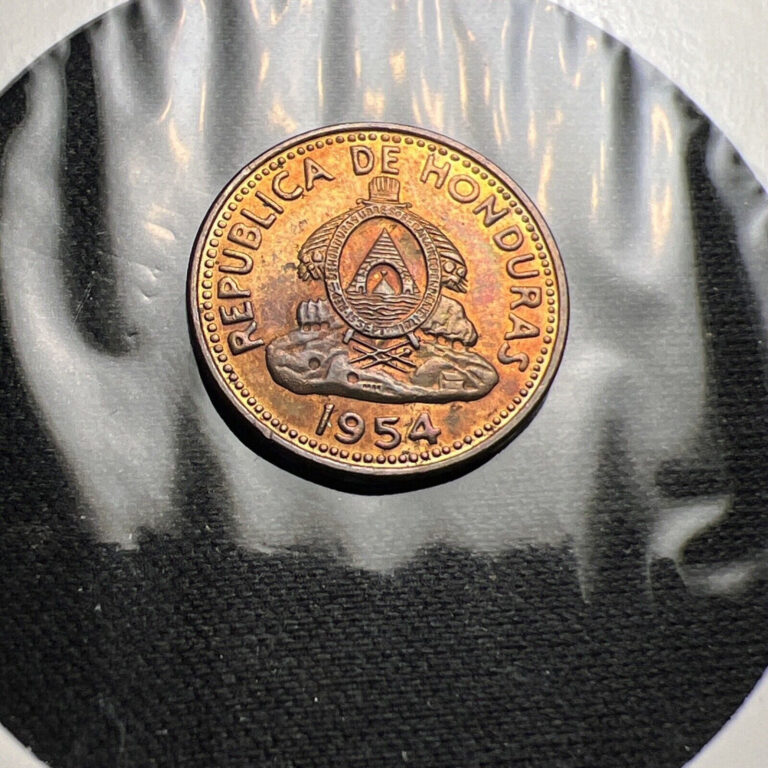 Read more about the article 1954 Honduras 1 Centavo Bronze KM# 77.2 Coin BU RD X2238