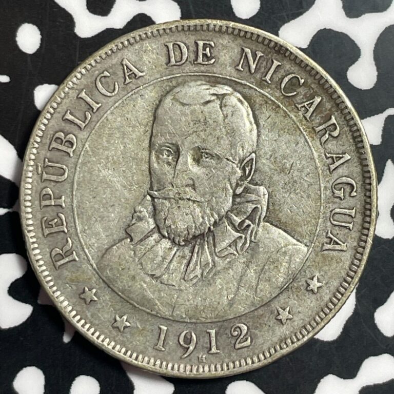 Read more about the article 1912-H Nicaragua 50 Centavos Lot#T1523 Silver!