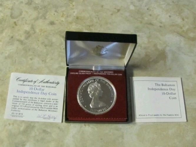 Read more about the article 1973 Bahamas $10 Dollar Independence Day Silver Proof w/COA and Original Box