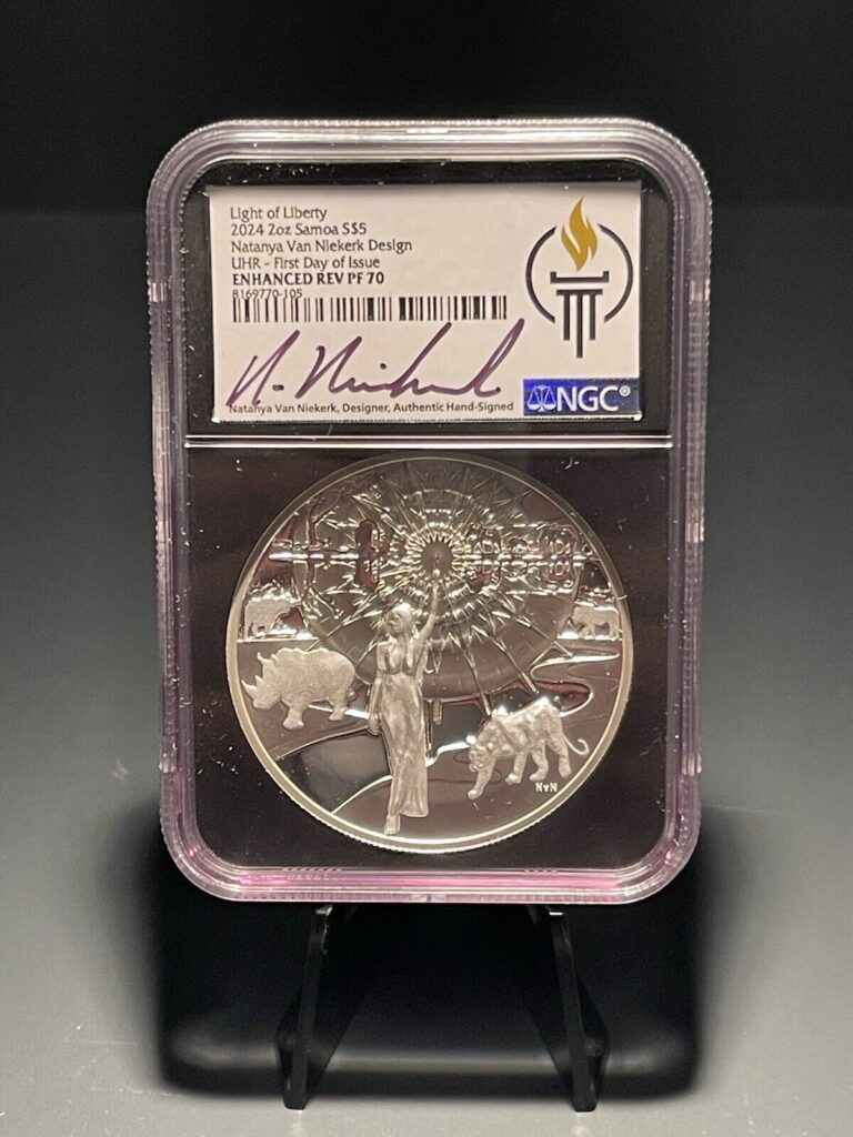 Read more about the article 2024 Samoa 2 oz Silver Light of Liberty Natanya Van Niekerk NGC PF70 UHR FDOI
