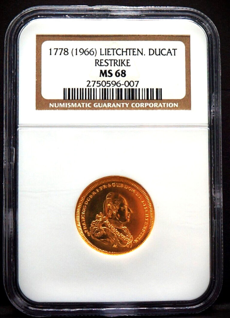 Read more about the article 1778 Ducat Liechtenstein FRANZ JOSEPH I  Gold Coin .1107 oz NGC MS68