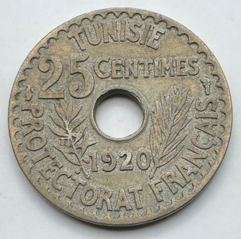 Read more about the article 1920 Tunisia 25 Centimes Coin – Tunisian Coin – 2 000 000 Minted – Free Shipping