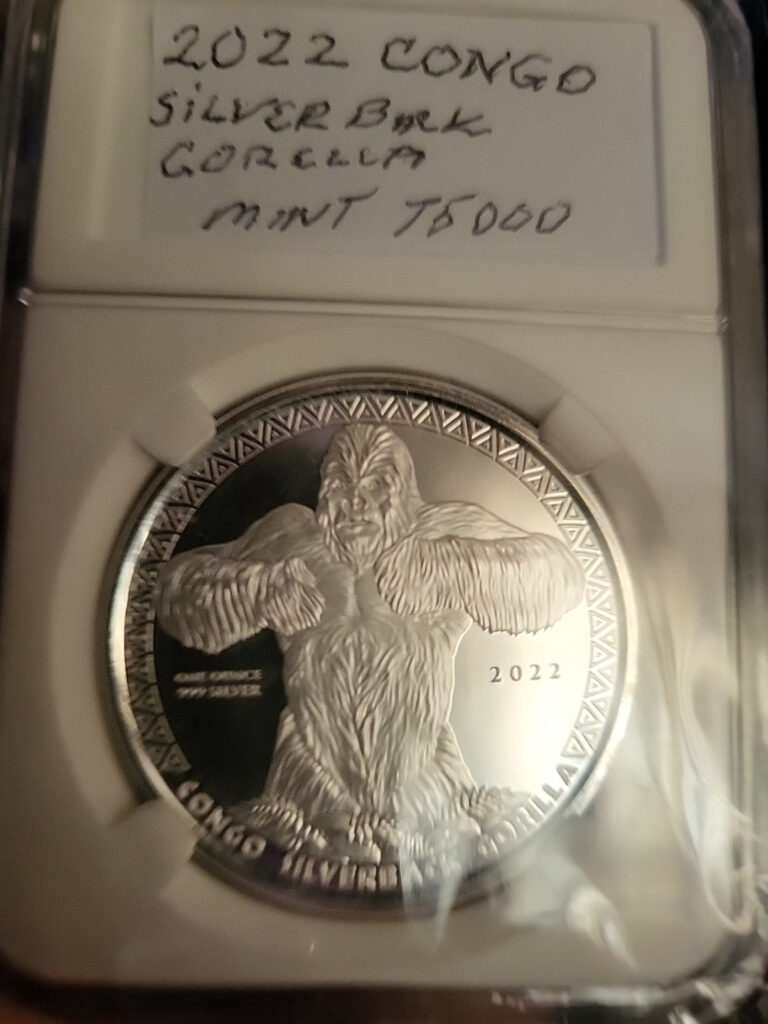 Read more about the article 2022 Republic of Congo Gorilla Silver 1 oz