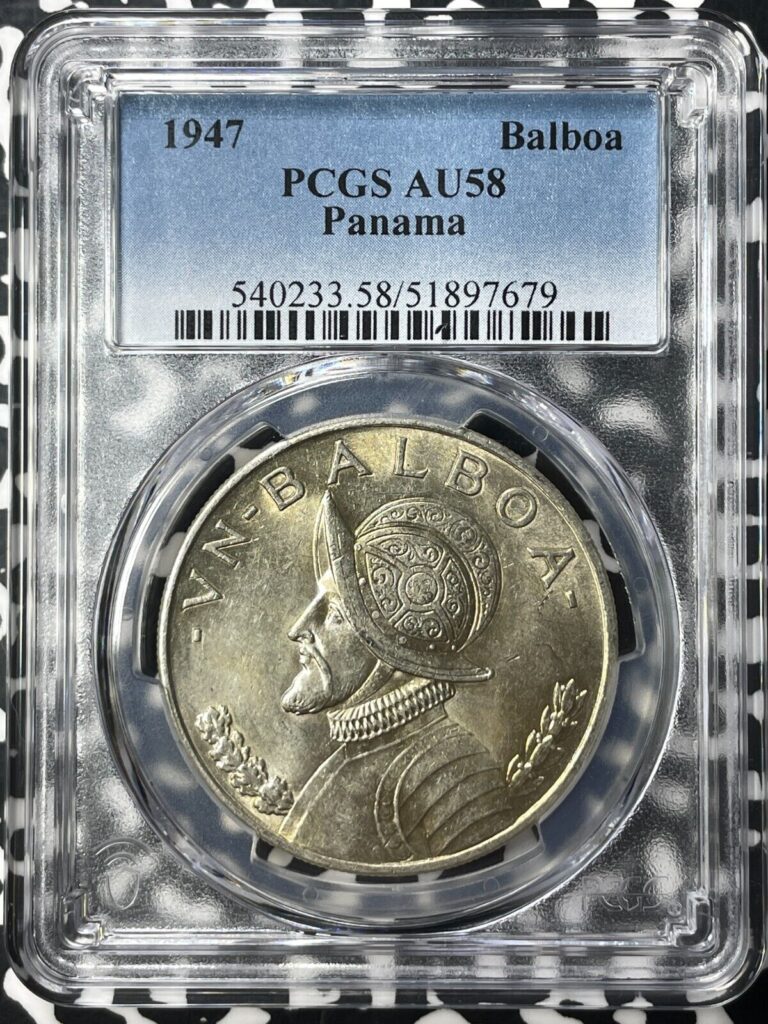 Read more about the article 1947 Panama 1 Balboa PCGS AU58 (6 Available) (1 Coin Only) Silver!