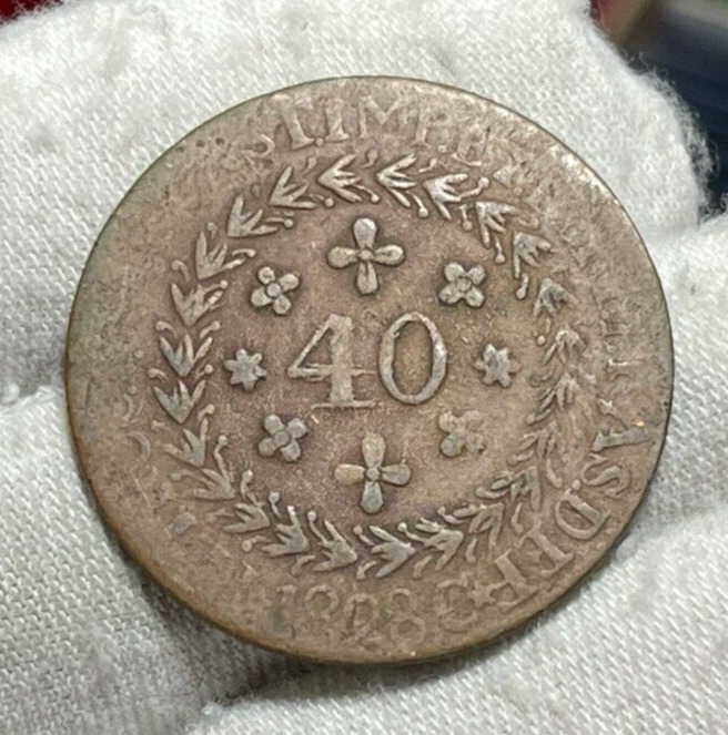 Read more about the article 1828 Brazil 40 Reis Coin Low Grade