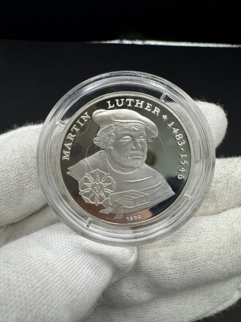 Read more about the article 1999 Togo 1000 Francs Martin Luther .999 Proof Silver Coin   15g