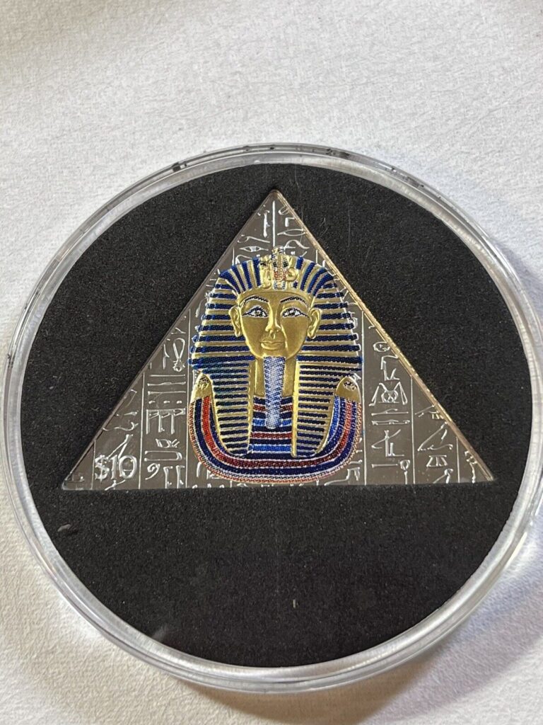 Read more about the article 2023 Sierra Leone $10 Colorized Triangle Silver Coin King Tut Low Mintage