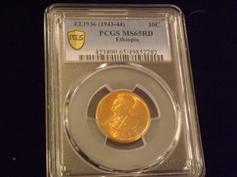 Read more about the article 1936    10 C          Ethiopia                   PCGS  MS 65 RD