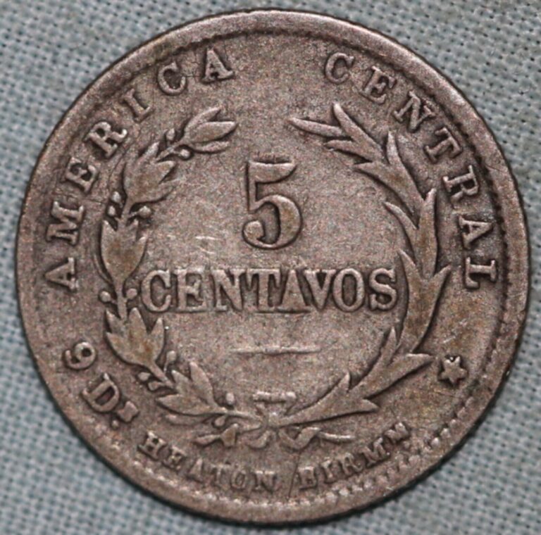 Read more about the article Costa Rica 1889 Heaton ~ Silver 5 Centavos ~99 ¢ Tracked shipping