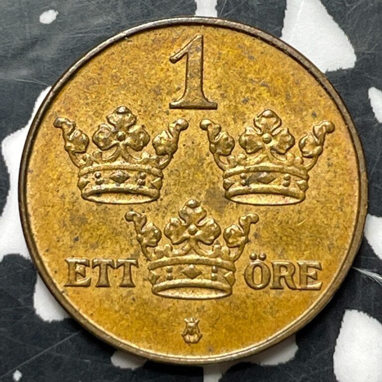 Read more about the article 1921 Sweden 1 Ore (9 Available) (1 Coin Only) High Grade! Beautiful!