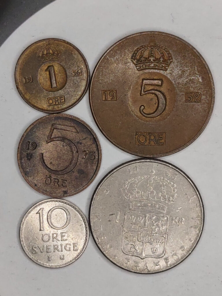 Read more about the article Sweden Swedish coins lot of 5 different ones