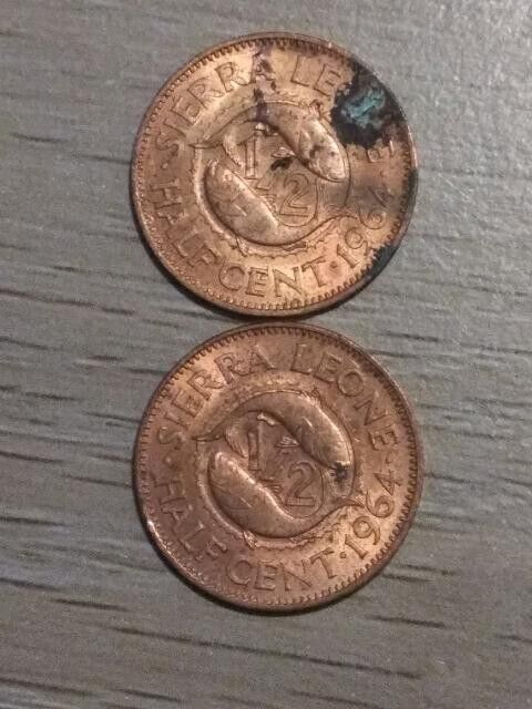 Read more about the article 1964 Sierra Leone Half 1/2 Cent Lot of 2 coins – Nice condition with luster!!