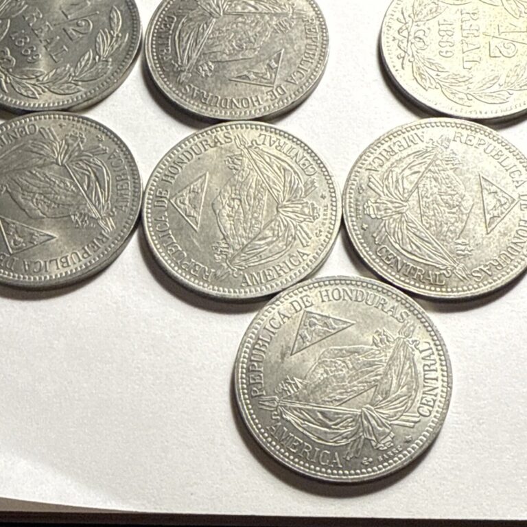Read more about the article Honduras 1869 1/2 Reales  Gem New Roll 29 Coins Very Rare Look