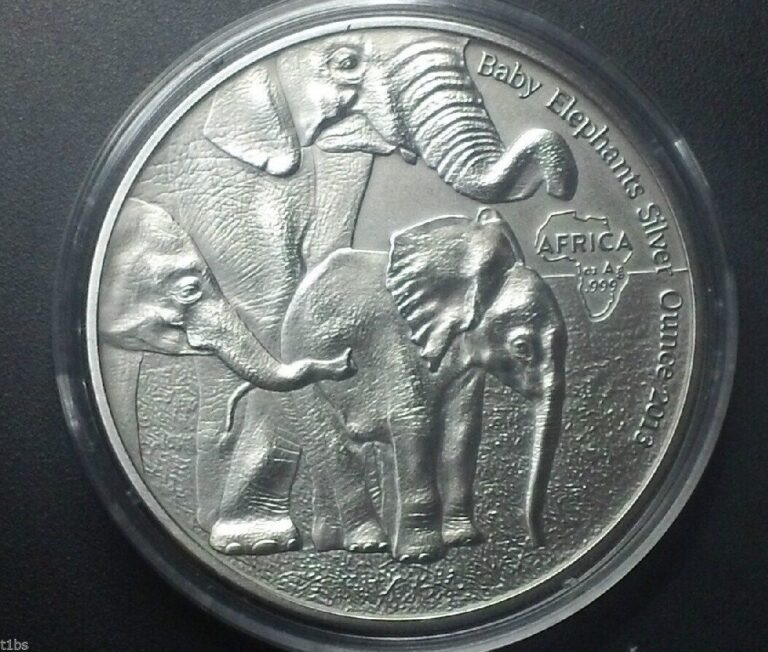 Read more about the article Gabon 2013 African Wildlife Baby Elephant 1000 Francs 1 Oz Silver Coin with COA