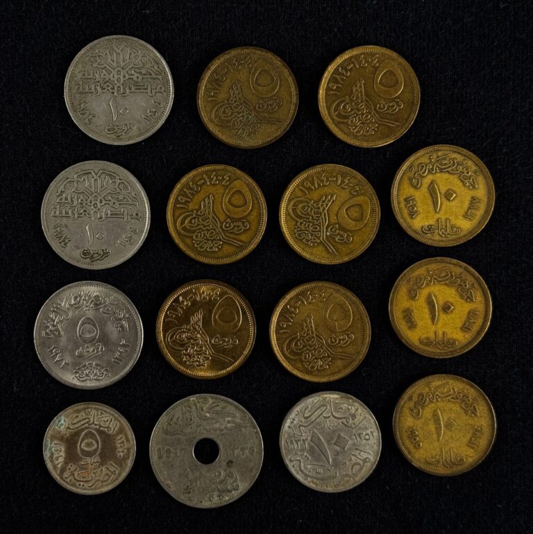 Read more about the article Egypt Coin LOT Egyptian Coins QIRSH PIASTRES MILLIEMES Mixed LOT