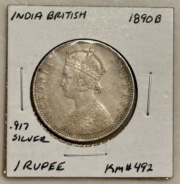 Read more about the article 1890B British India 1 Rupee Silver Coin – KM#492