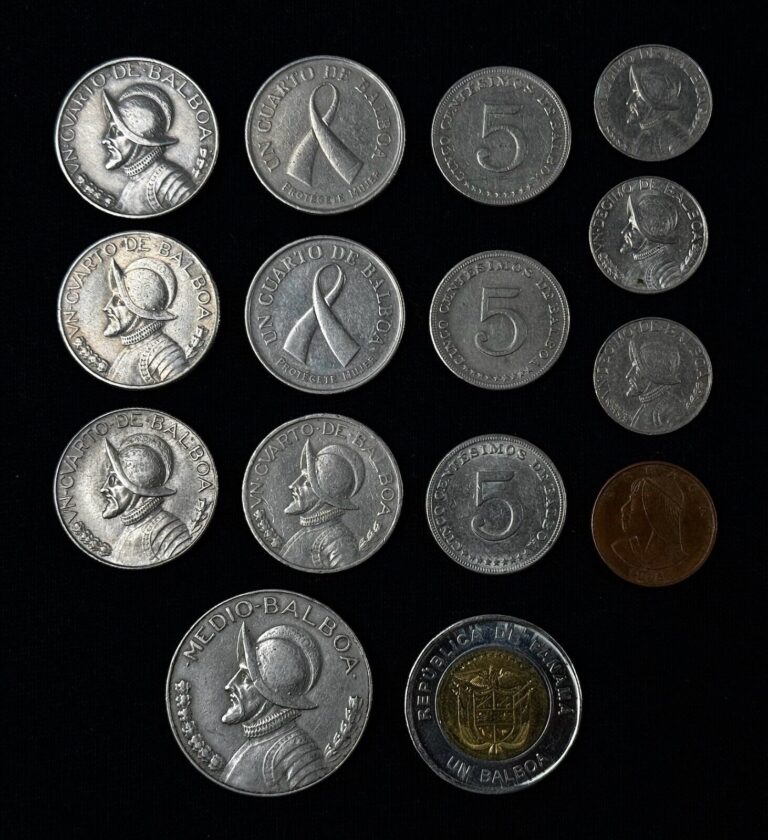 Read more about the article Panama Coin LOT * 1966-2019 Panamanian 1/10 1/4 1/2 and 1 BALBOA Coins CENTESIMOS