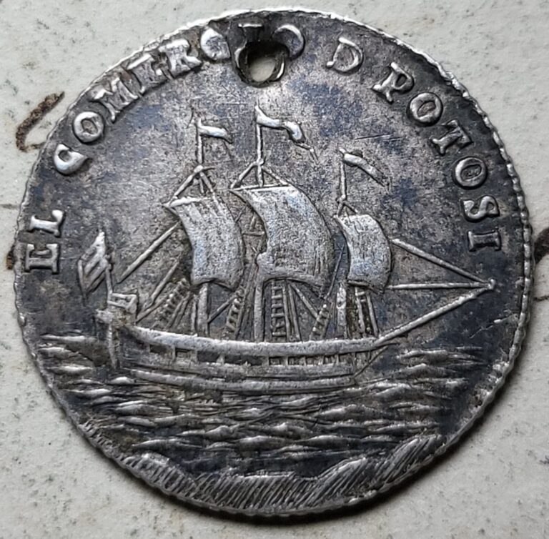 Read more about the article 1860 Bolivia Potosí Silver Sailboat Medal – Authentic 18mm  2.4g with Hole