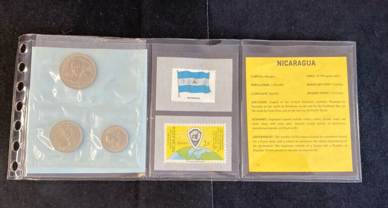 Read more about the article Nicaragua Coin and Stamp Set Foreign Coins Free Shipping