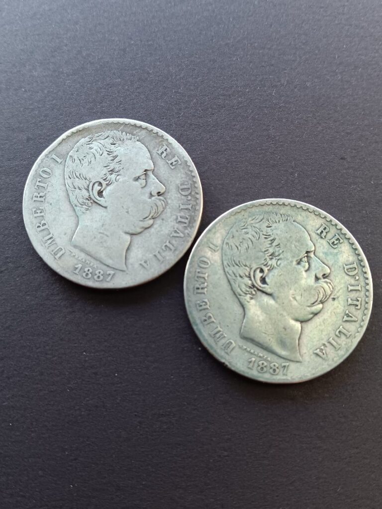 Read more about the article 1887 Italy 2 Lire (Lot Of 2)