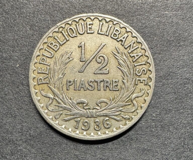 Read more about the article Lebanon 1936 1/2 Half Piastre Km# 9 Copper Nickel Mint Monnaie De Paris XF