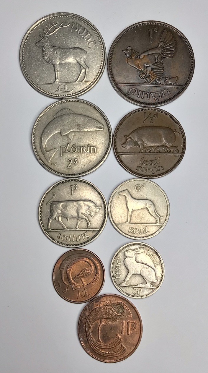 Read more about the article Ireland Lot 9 Different Irish Type Coins 1948-1994 Old Coin Collection 🇮🇪