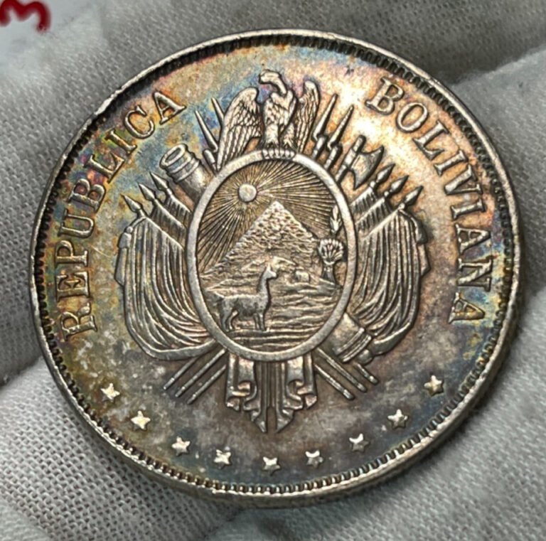Read more about the article 1874 Bolivia One Boliviano Silver Coin Great Condition RARE High Value