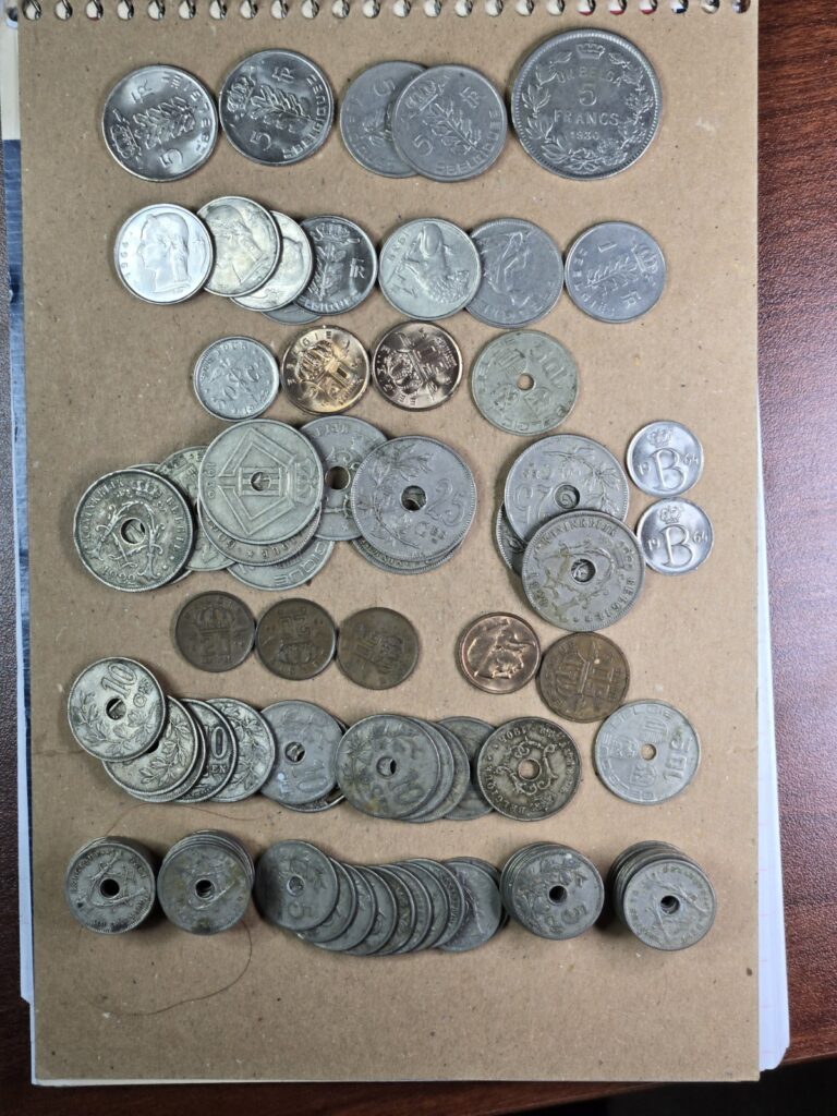 Read more about the article Lot: 75 –  1920 – 1955 Belgium Coins  5  1 Francs  50  25  20  10  5 Cents