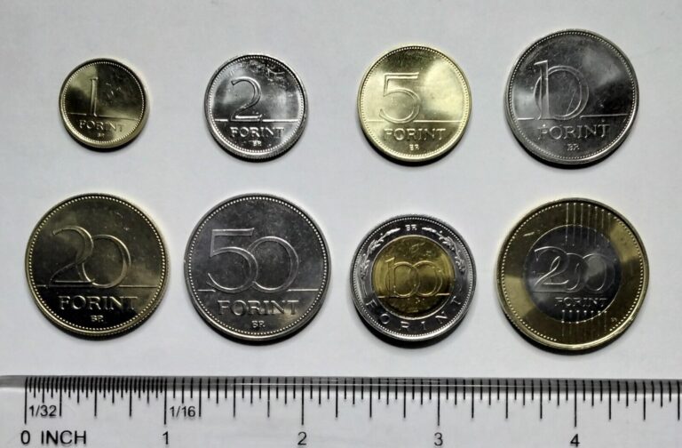 Read more about the article Hungary 8 coins set  1+2+5+10+20+50+100+200 Forint  UNC