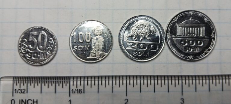 Read more about the article Uzbekistan 2018 set of 4 coins – 50  100  200 and 500 SOM  World coins UNC