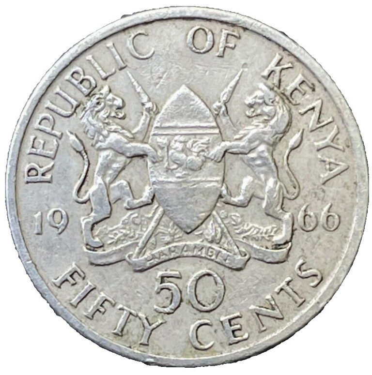 Read more about the article 1966 KENYA Coin 50 Cents African Coins Africa foreign money KM# 4 FREE SHIPPING