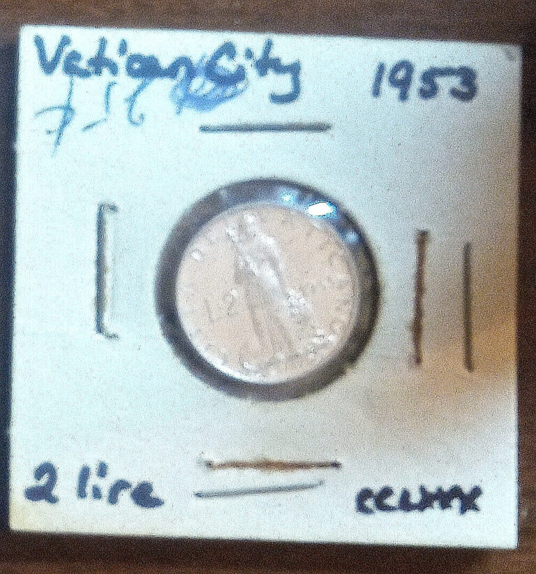 Read more about the article VATICAN CITY 1953 2 Lira Coin; Uncirculated  Collectible  with FREE SHIPPING!!