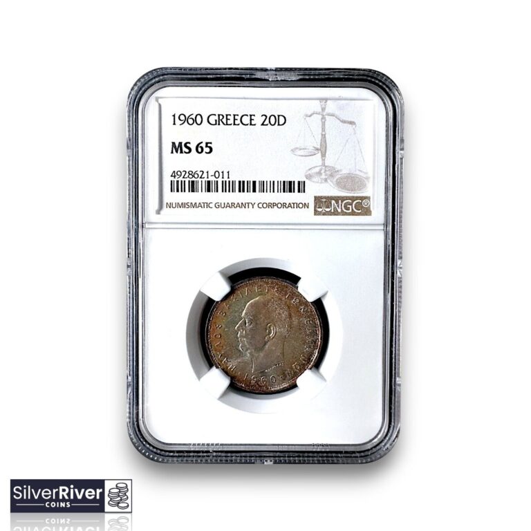 Read more about the article 1960 Greece Silver 20 Drachmai  (*Certified MS65 by NGC*) – Toned