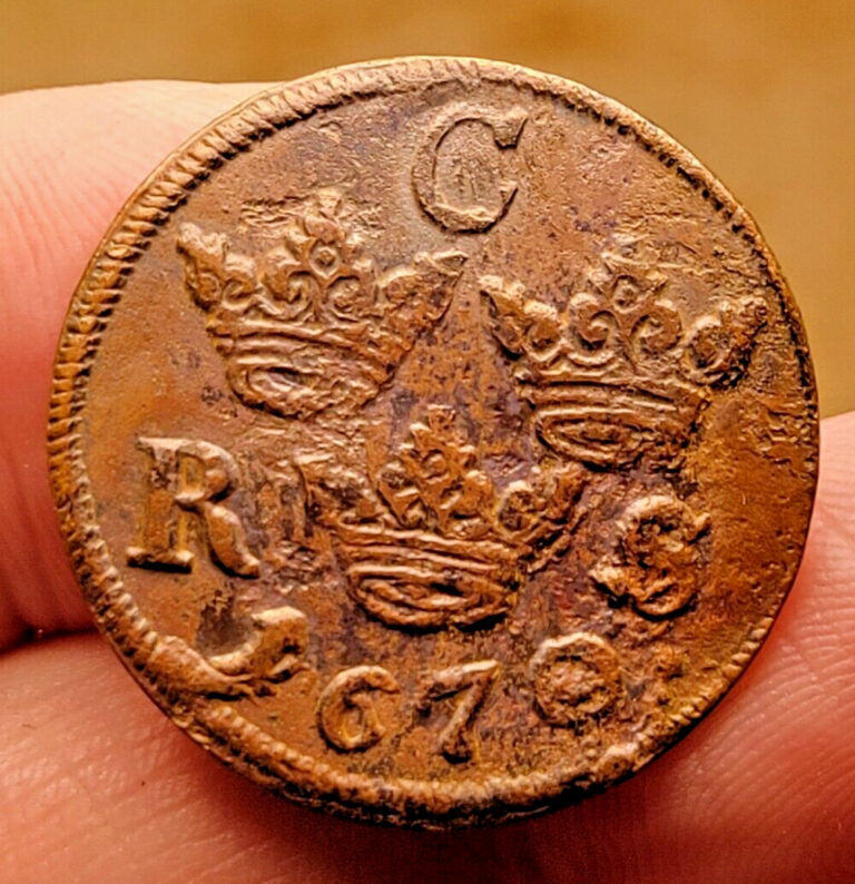 Read more about the article 1670 DELAWARE FUR TRADE Sweden 1/6 Ore TREASURE COIN
